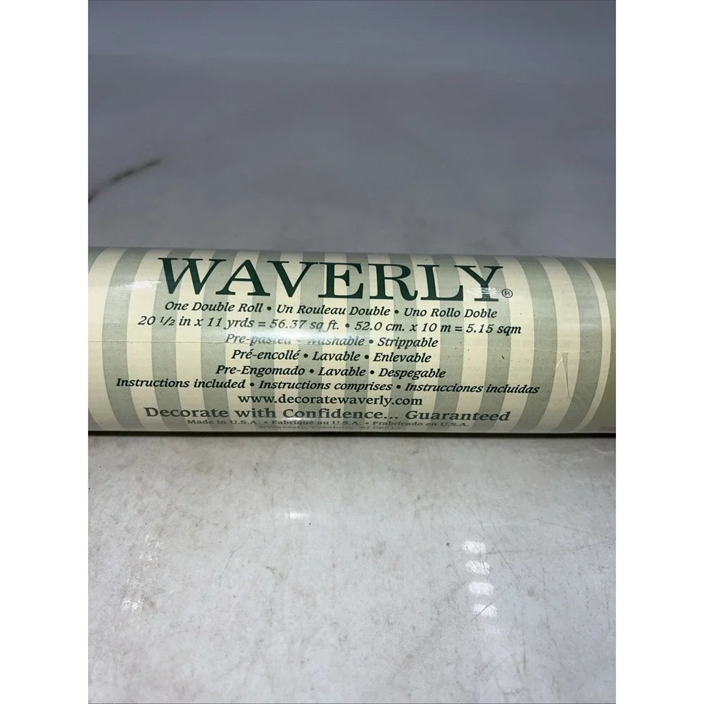Waverly Wallpaper Double Roll Green Cottage Core Floral Butterflies 56.37sq ft
